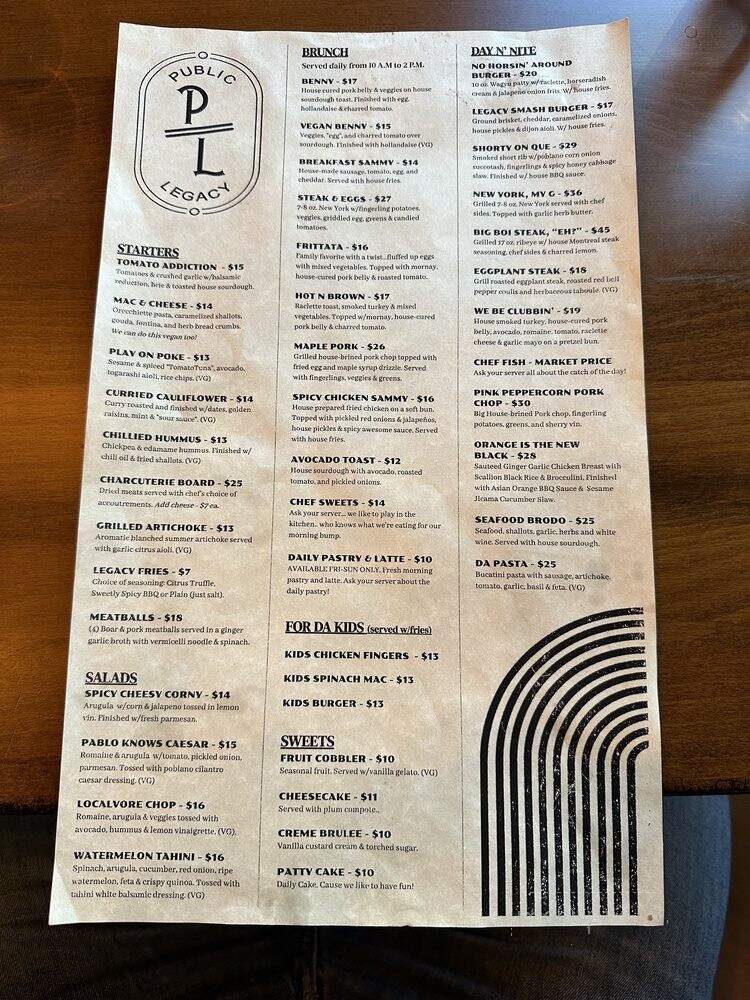 Public Legacy - Orange, CA menu_pic