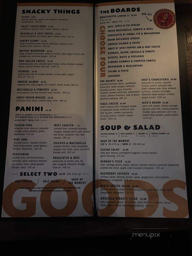 Postino Park Place - Irvine, CA menu_pic