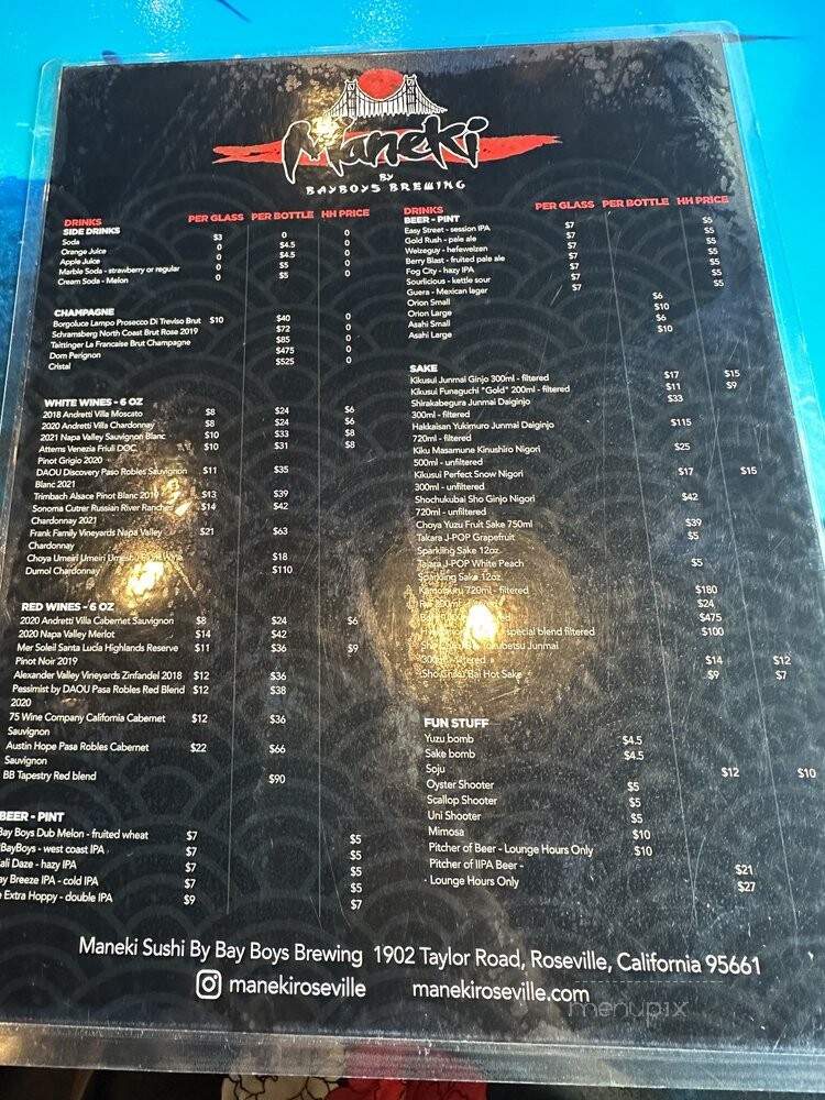 Maneki - Roseville, CA menu_pic