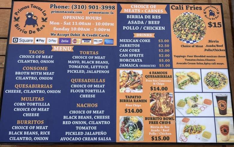Primos Tacos LA - Los Angeles, CA menu_pic