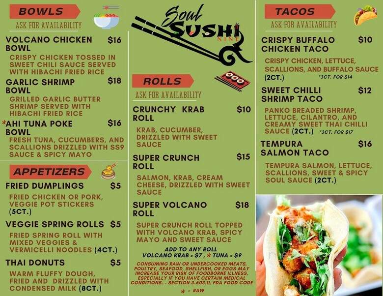 Soul Sushi 9 - Palm Bay, FL menu_pic