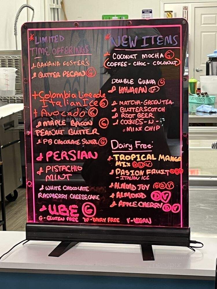 The Ice Cream House - Universal City, TX menu_pic