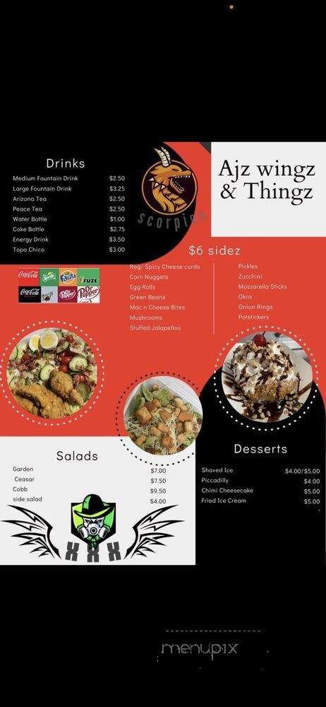AJ'z Wingz & Thingz - Albuquerque, NM menu_pic