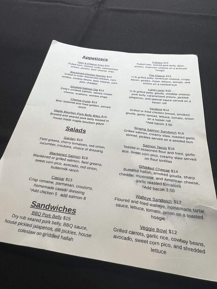 Singing Salmon Saloon - Port Washington, WI menu_pic