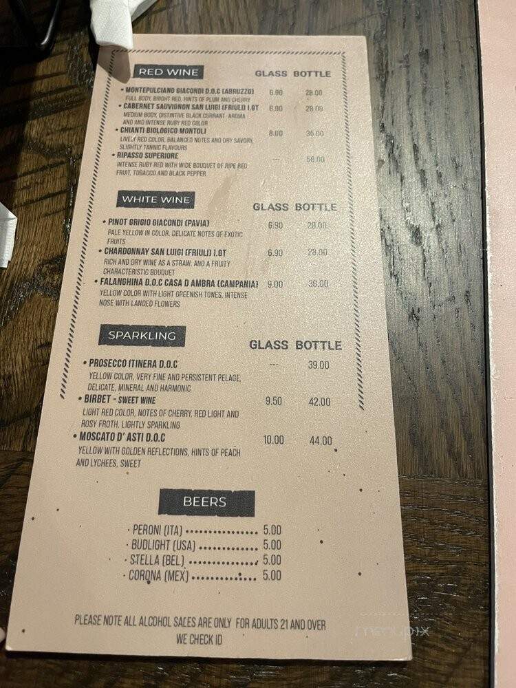 Piccola Pizzeria - Doral, FL menu_pic