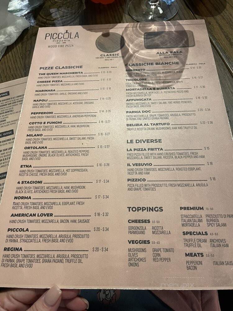 Piccola Pizzeria - Doral, FL menu_pic