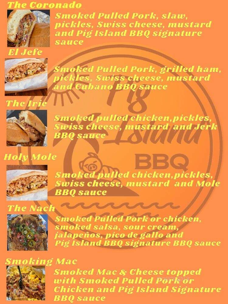 Pig Island BBQ - Yucaipa, CA menu_pic