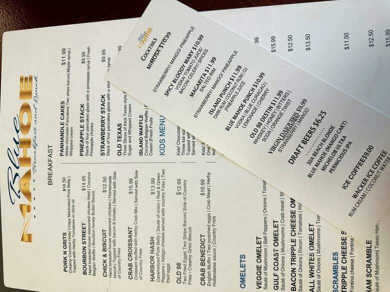 Blue Mahoe - Destin, FL menu_pic