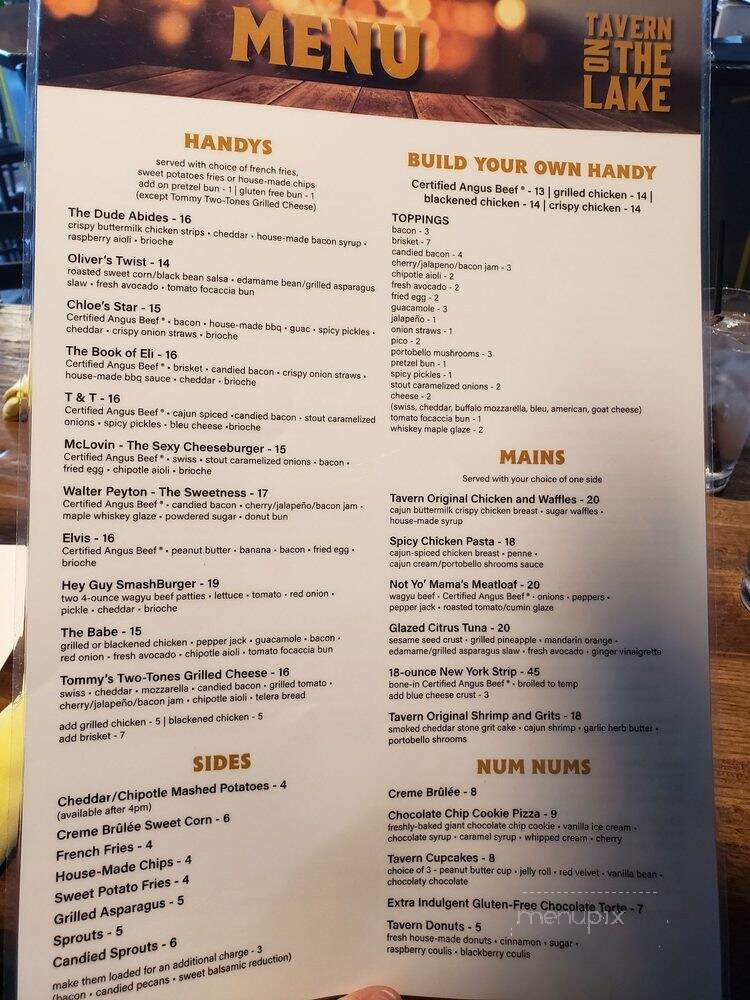 Tavern on the Lake - Hobart, IN menu_pic