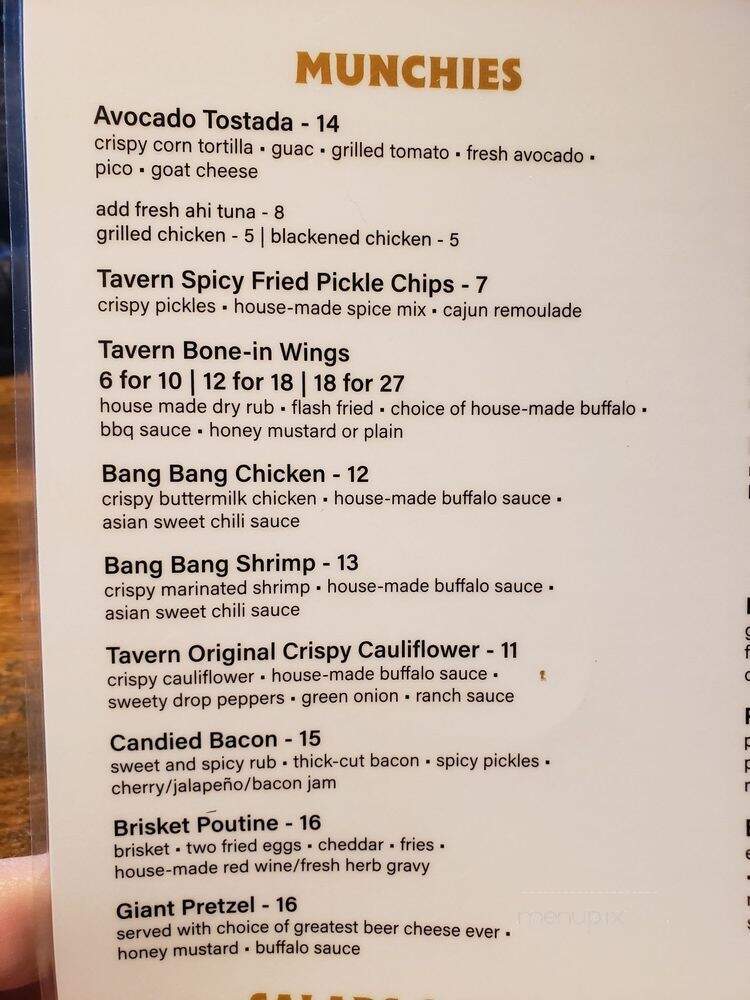 Tavern on the Lake - Hobart, IN menu_pic
