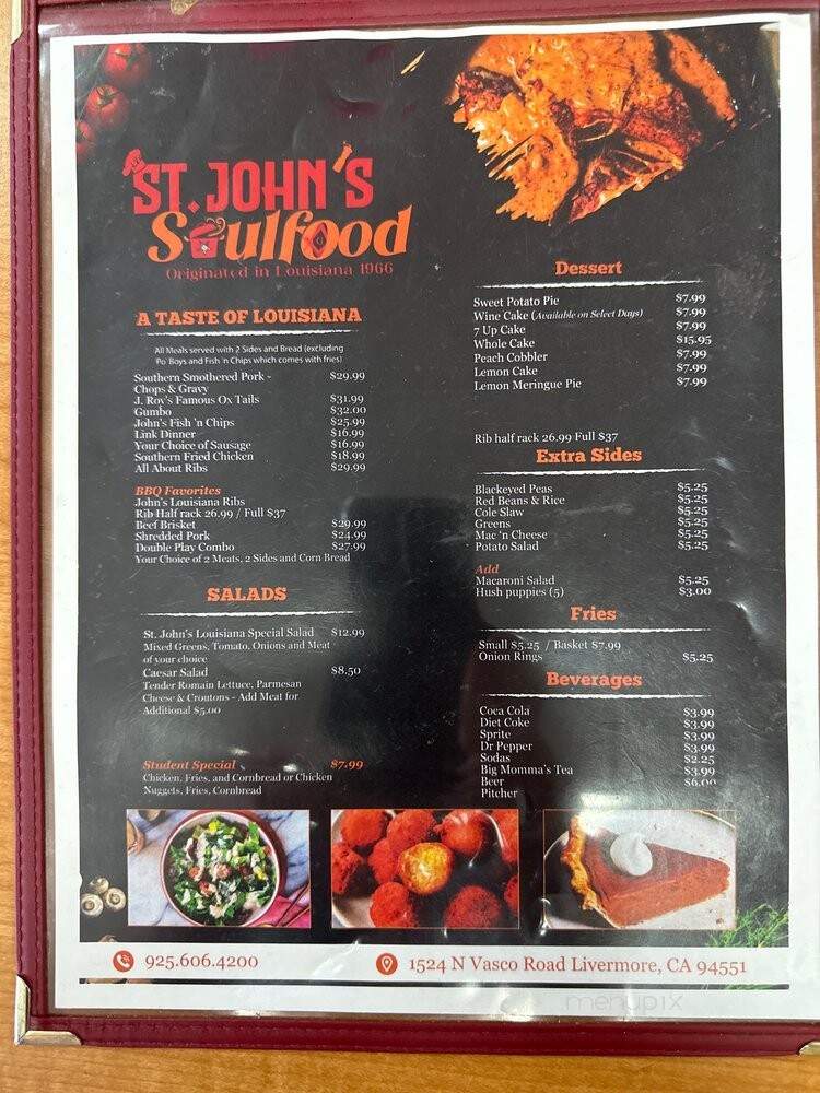 St. John's Soulfood - Livermore, CA menu_pic
