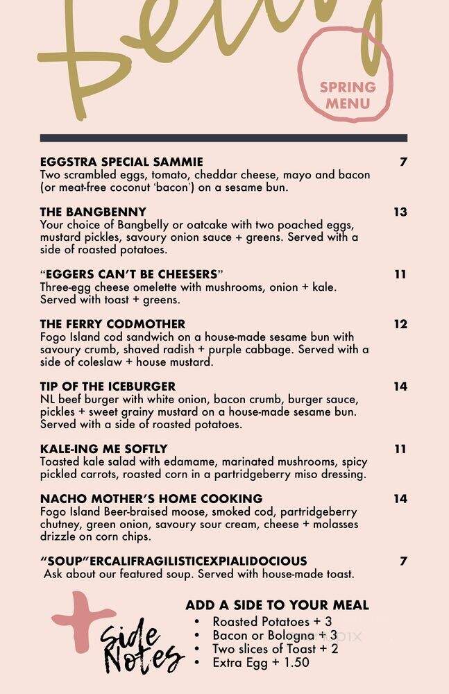 Bangbelly Cafe - Fogo, NL menu_pic