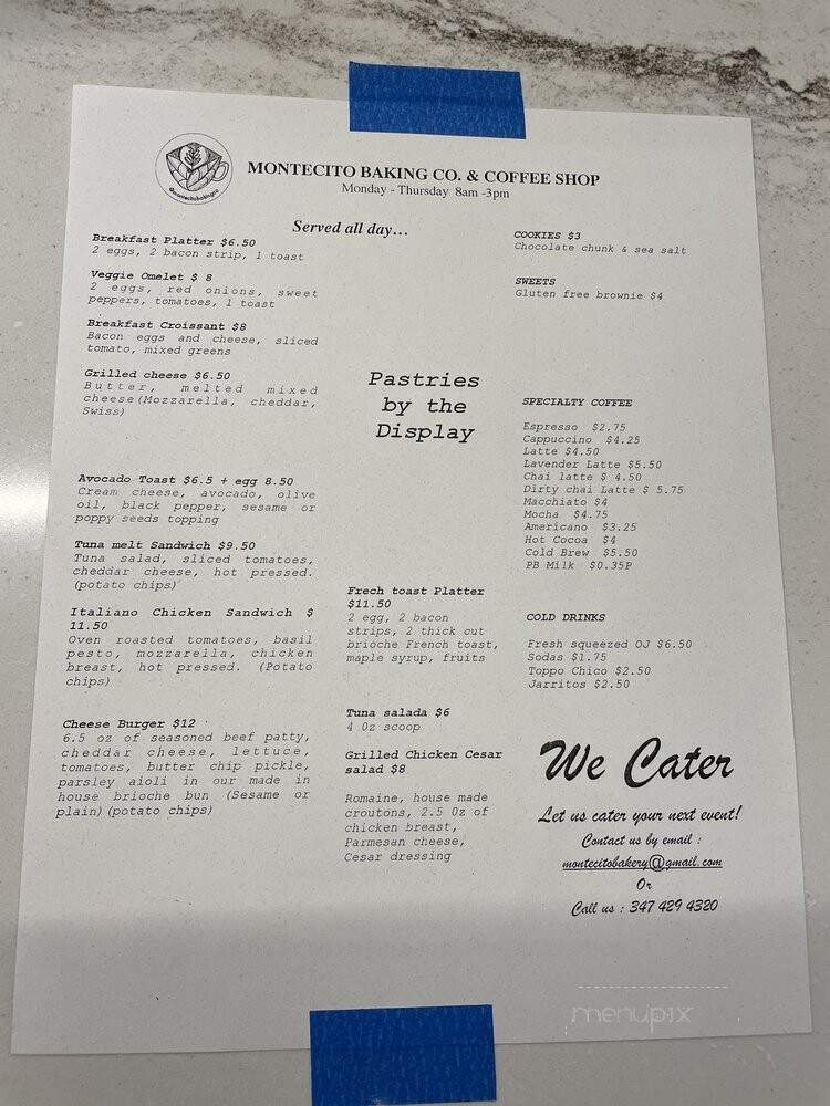Montecito Baking & Coffee Shop - Irving, TX menu_pic