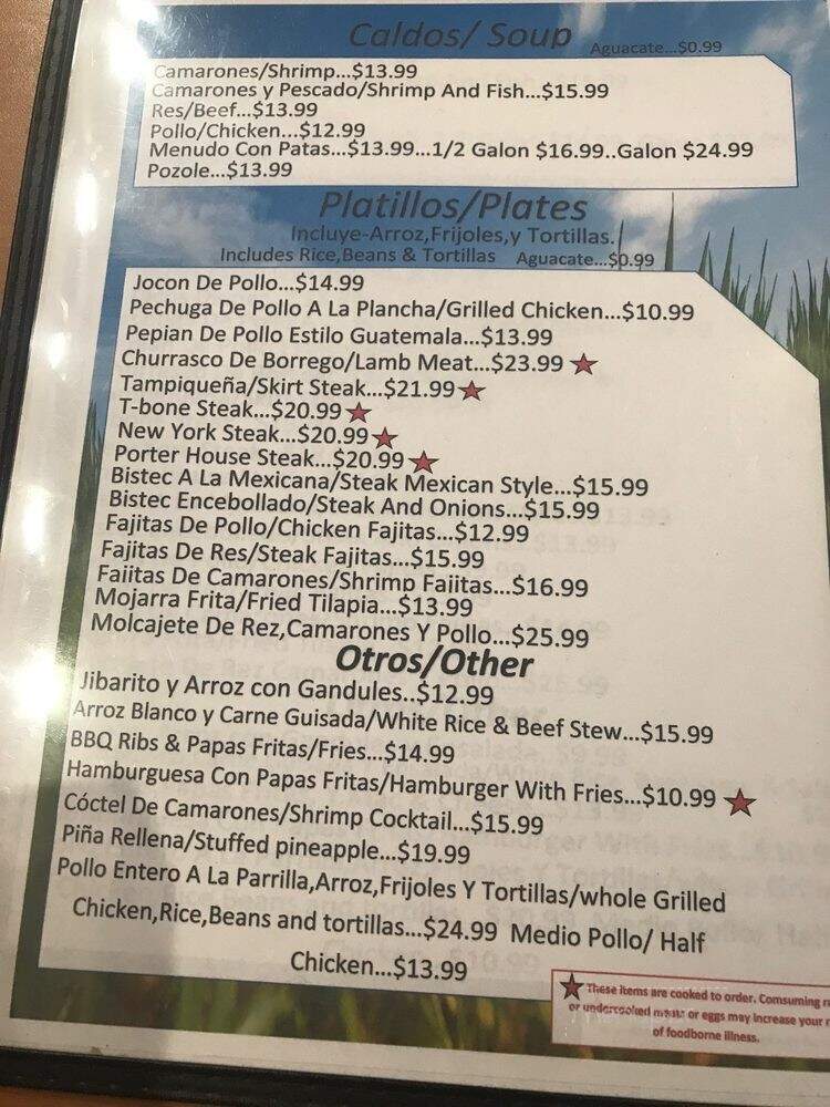 Los Altos de la Sierra - Chicago, IL menu_pic