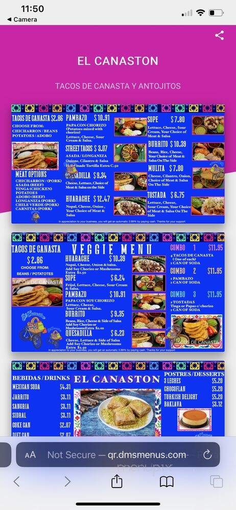El Canaston - Salinas, CA menu_pic