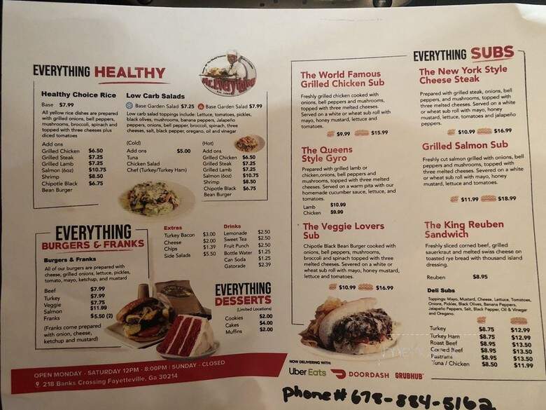 Mr. Everything Cafe - Fayetteville, GA menu_pic