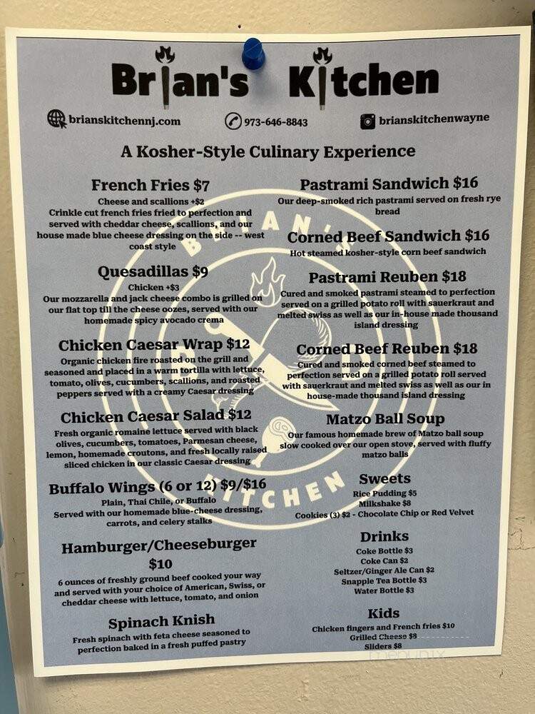 Brian's Kitchen - Wayne, NJ menu_pic