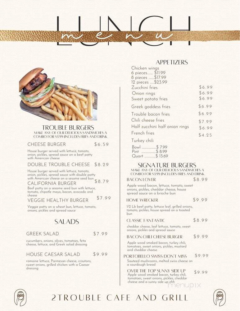 2trouble Cafe & Grill - Santa Ana, CA menu_pic