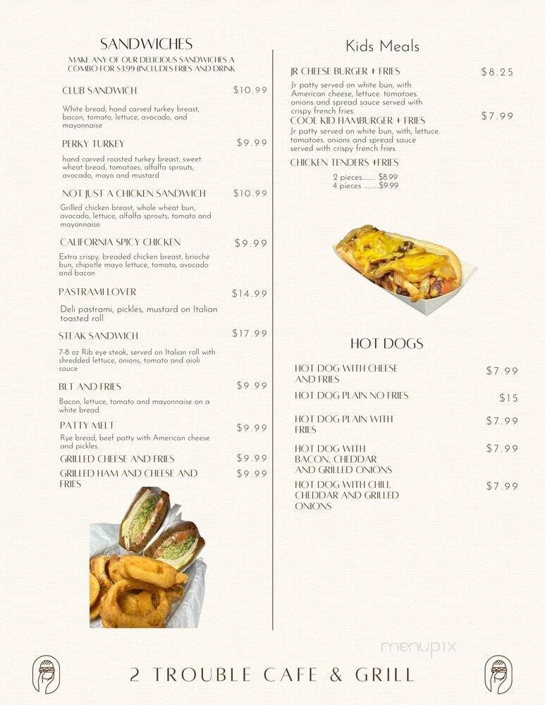 2trouble Cafe & Grill - Santa Ana, CA menu_pic
