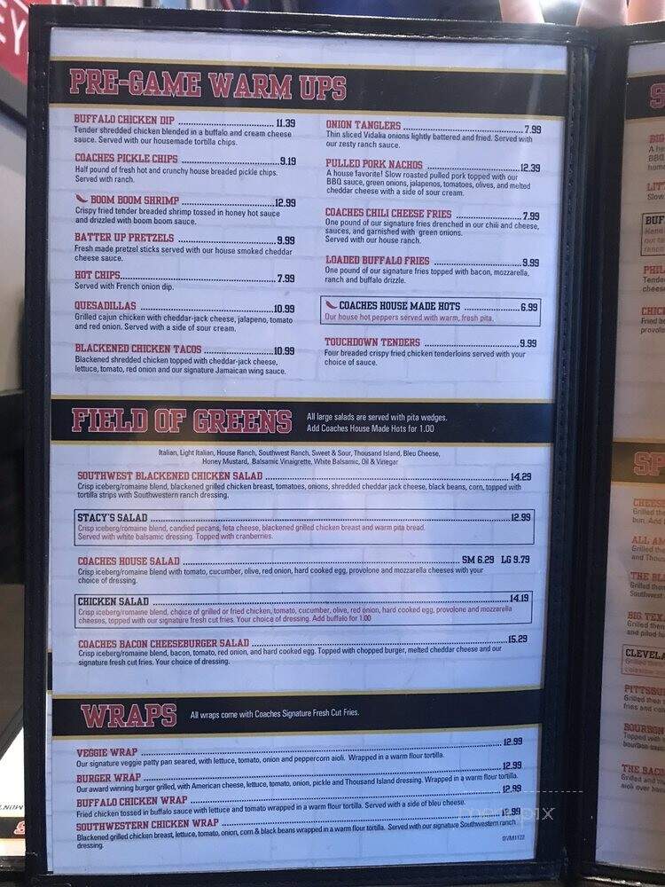 Coaches Burger Bar - Saint Clairsville, OH menu_pic