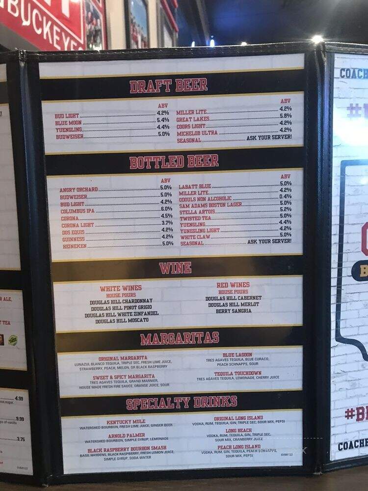 Coaches Burger Bar - Saint Clairsville, OH menu_pic
