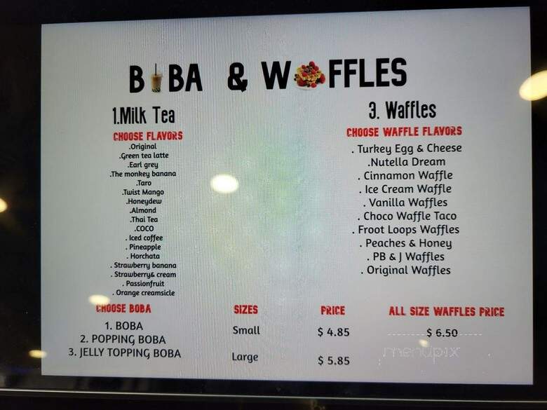Boba & Waffles - Boise, ID menu_pic