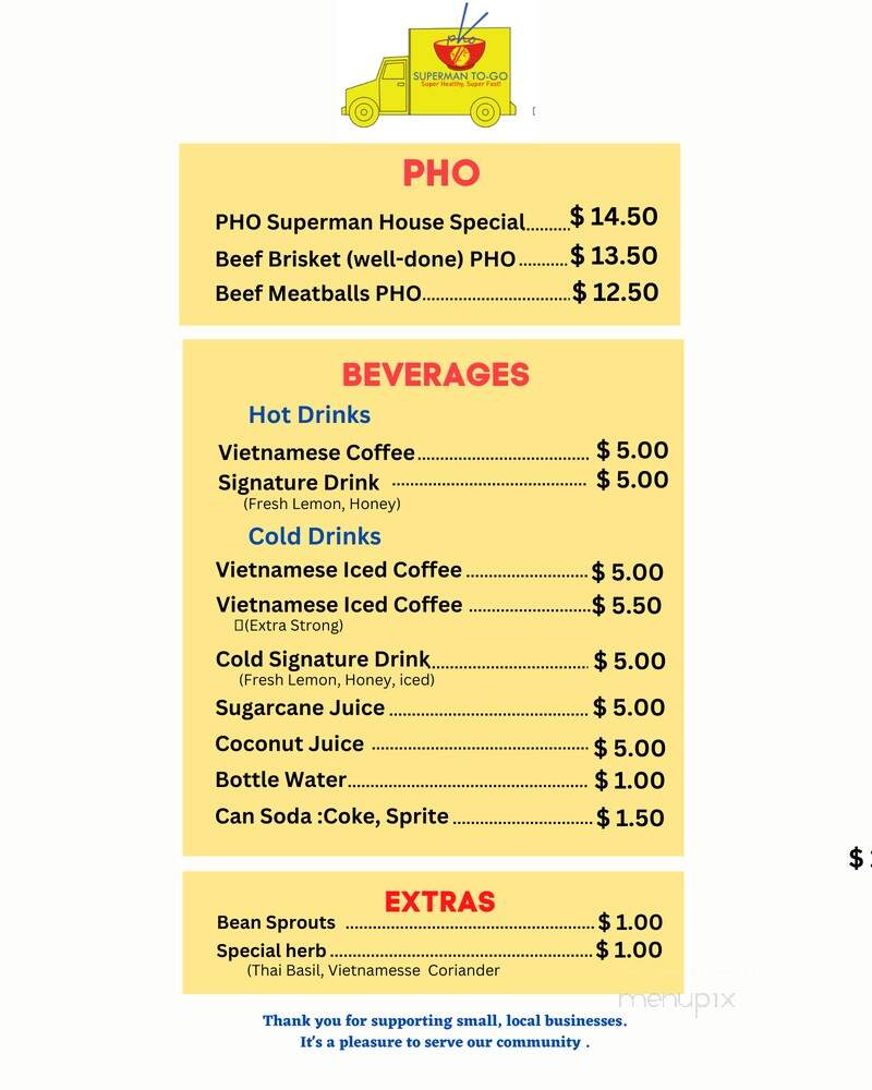 Pho Superman To Go - Salina, KS menu_pic
