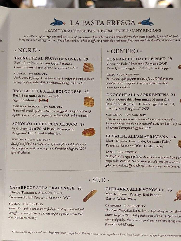 Il Pastaio at Eataly - Dallas, TX menu_pic