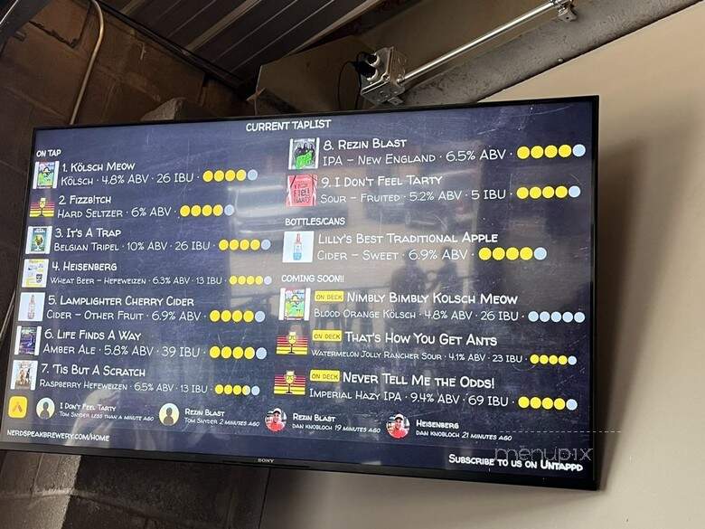 Nerdspeak Brewery - Bettendorf, IA menu_pic