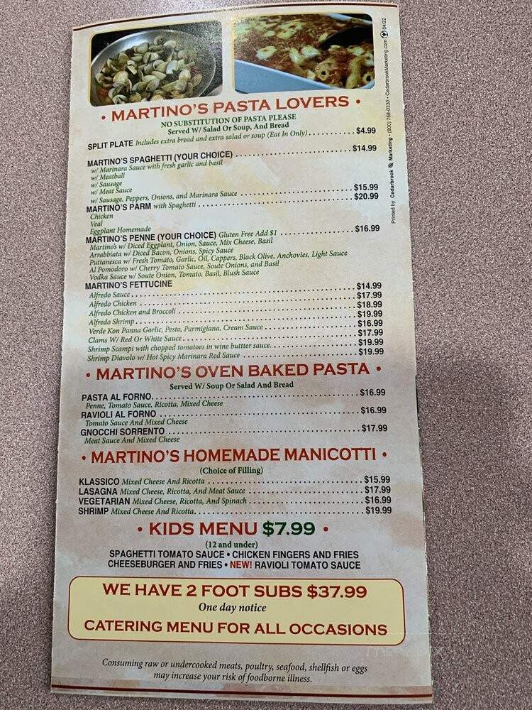 Martino's Italian Traditions - Lebanon, PA menu_pic