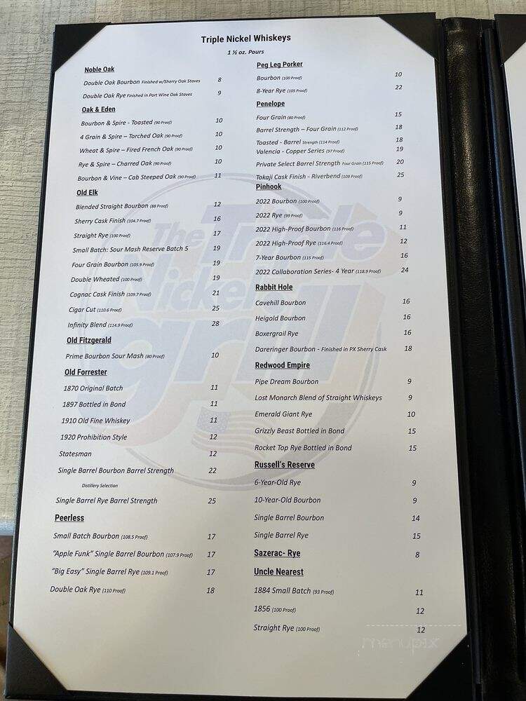 Triple Nickel Grill - Madisonville, LA menu_pic