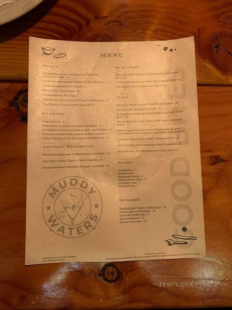 Muddy Water Gastropub - Asbury, NJ menu_pic