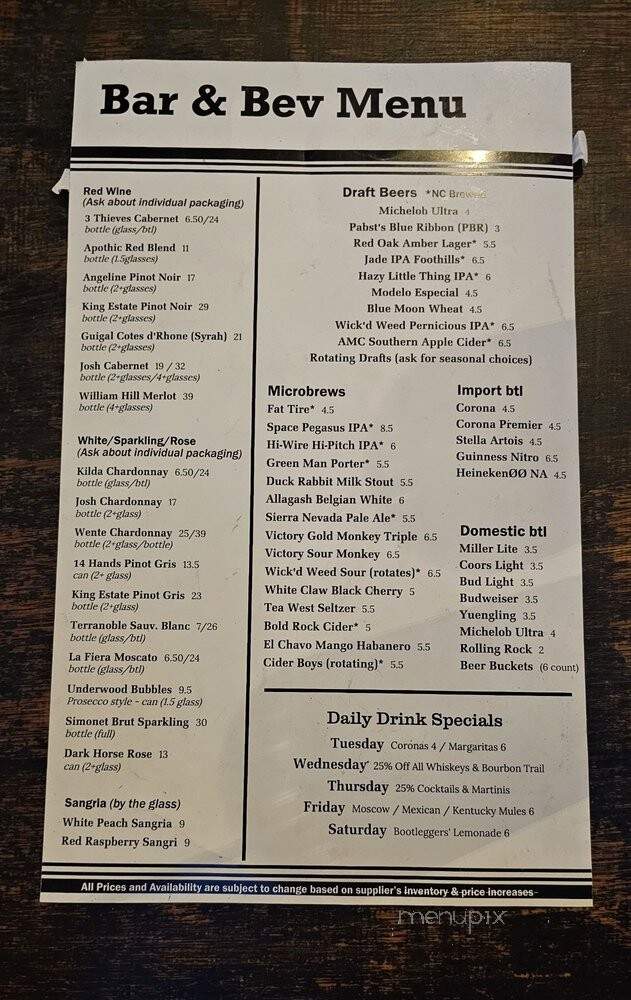 Hickory Social House - Hickory, NC menu_pic