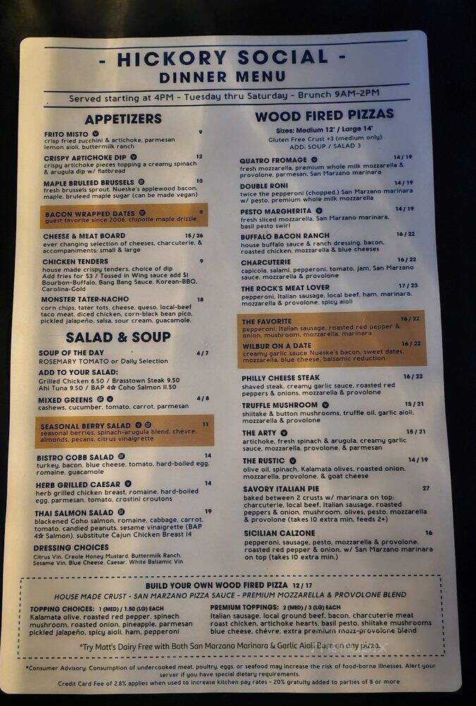 Hickory Social House - Hickory, NC menu_pic