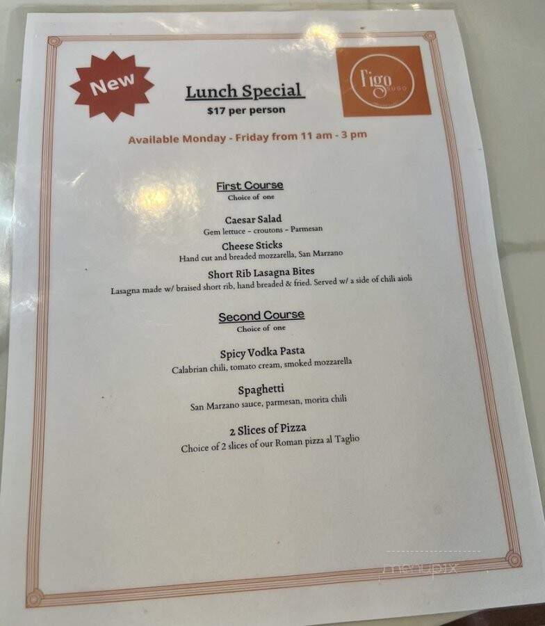 Figo Sugo - Houston, TX menu_pic