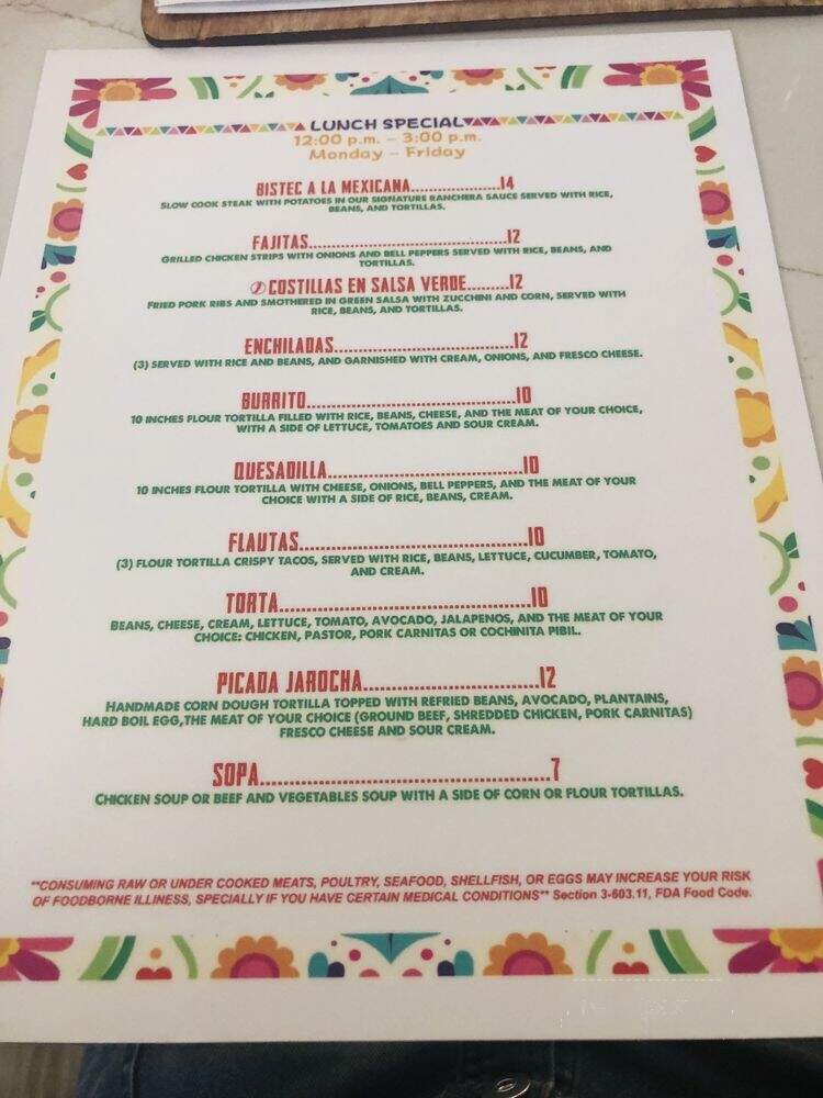 Veracruz Restaurant - Lake Worth, FL menu_pic