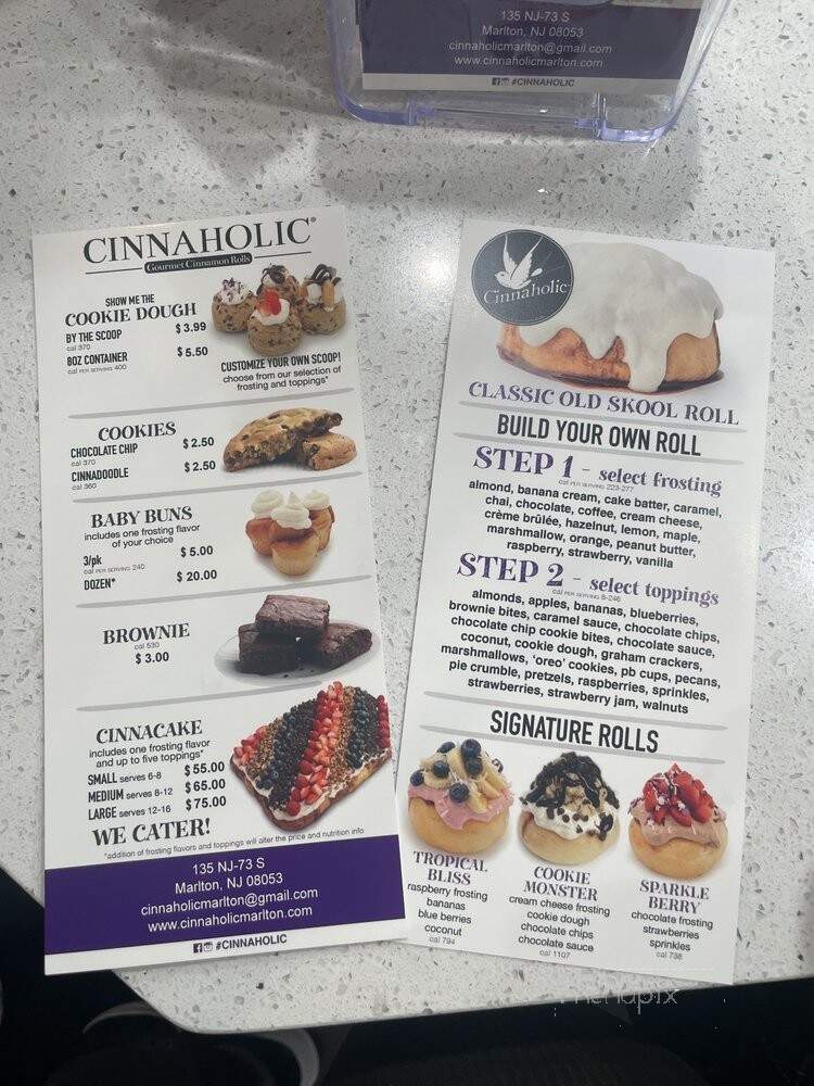 Cinnaholic - Marlton, NJ menu_pic