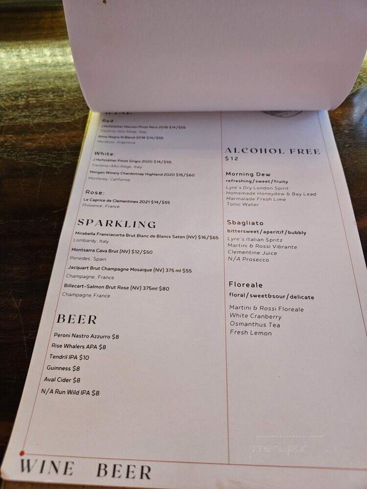 Clementine Cocktail Bar - Providence, RI menu_pic