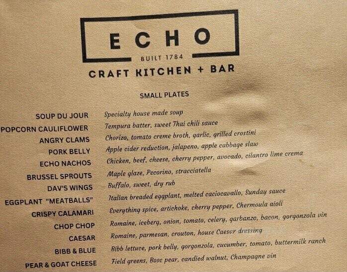 Echo Craft Kitchen - Watertown, CT menu_pic