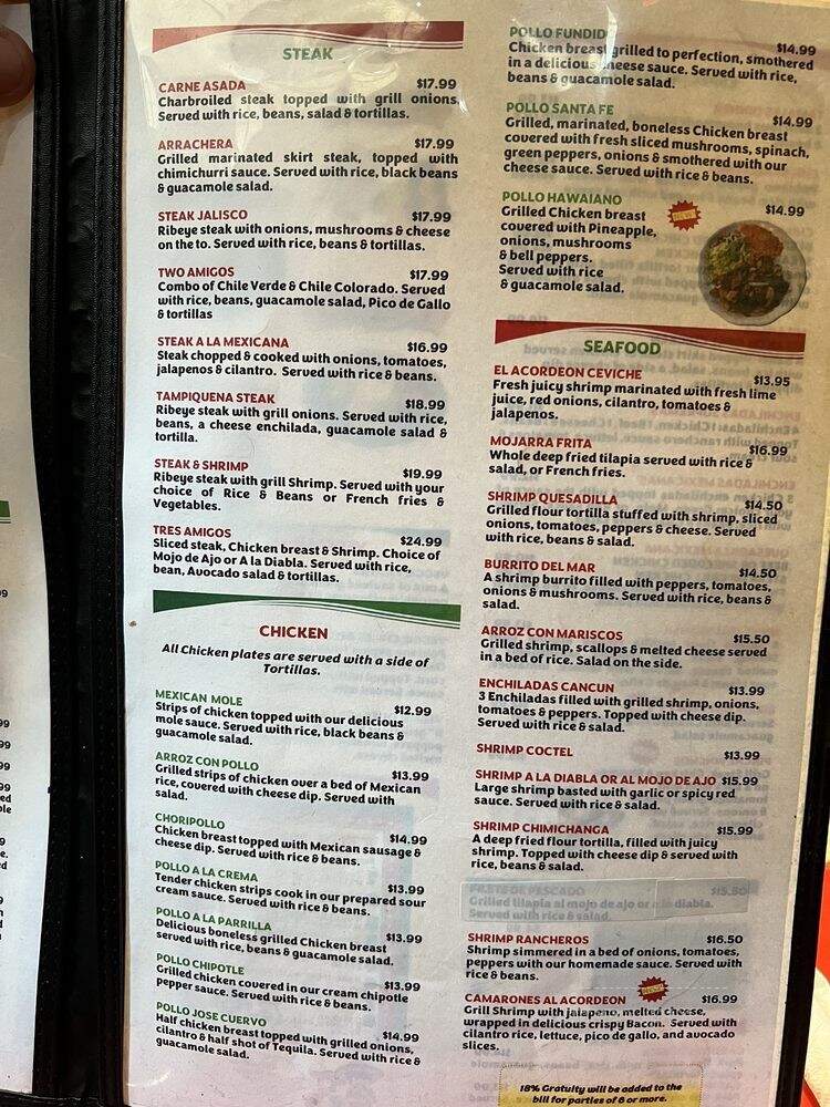 Tequila and Acordeon - Orange Park, FL menu_pic