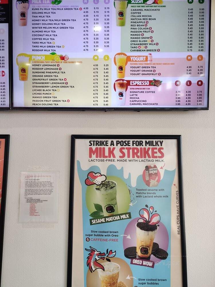 Kung Fu Tea - Cocoa Beach, FL menu_pic