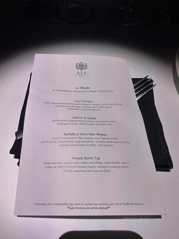 Le Monde - Los Angeles, CA menu_pic