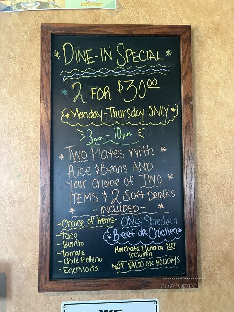 Medranos - Lancaster, CA menu_pic
