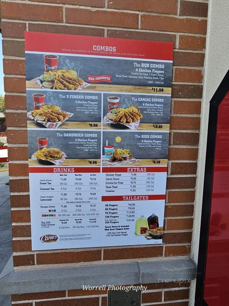 Raising Cane's Chicken Fingers - South Gate, CA menu_pic