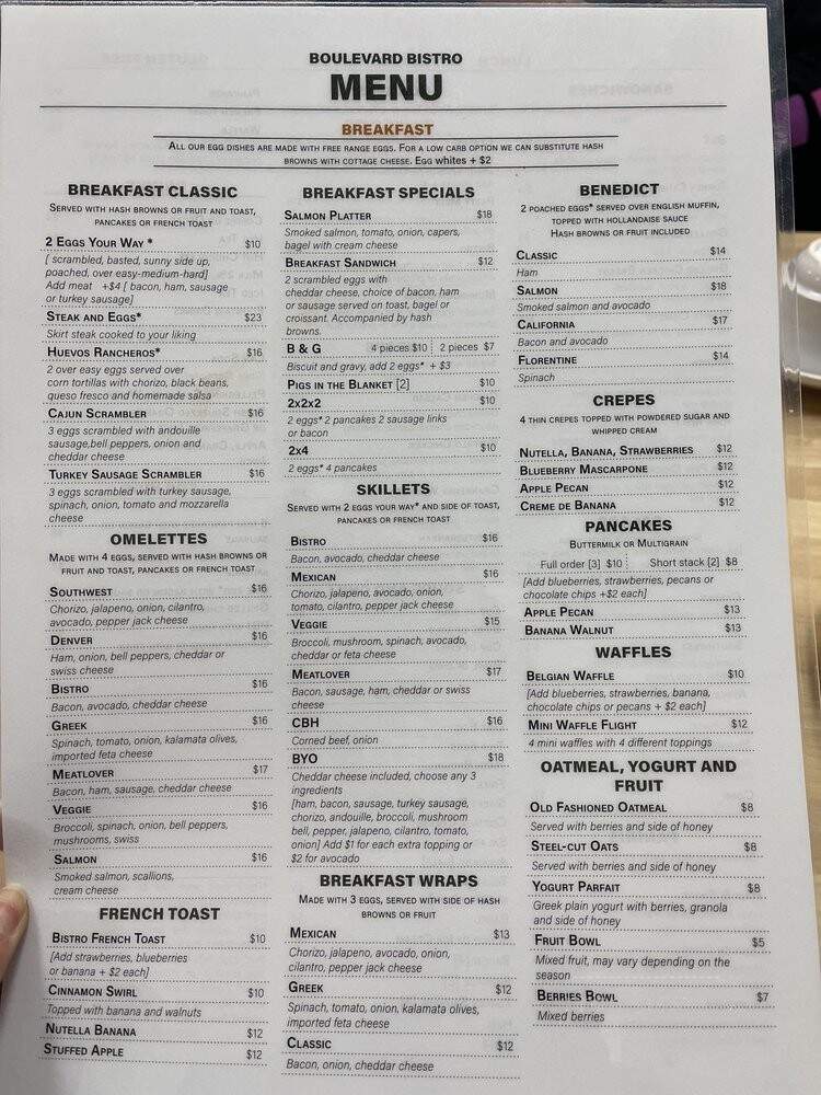 Boulevard Bistro - Chicago, IL menu_pic