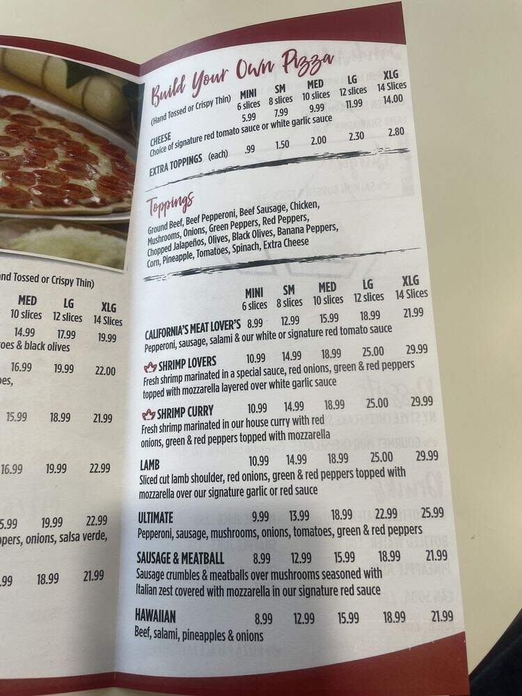 Pizza Palace California Style - Indianapolis, IN menu_pic