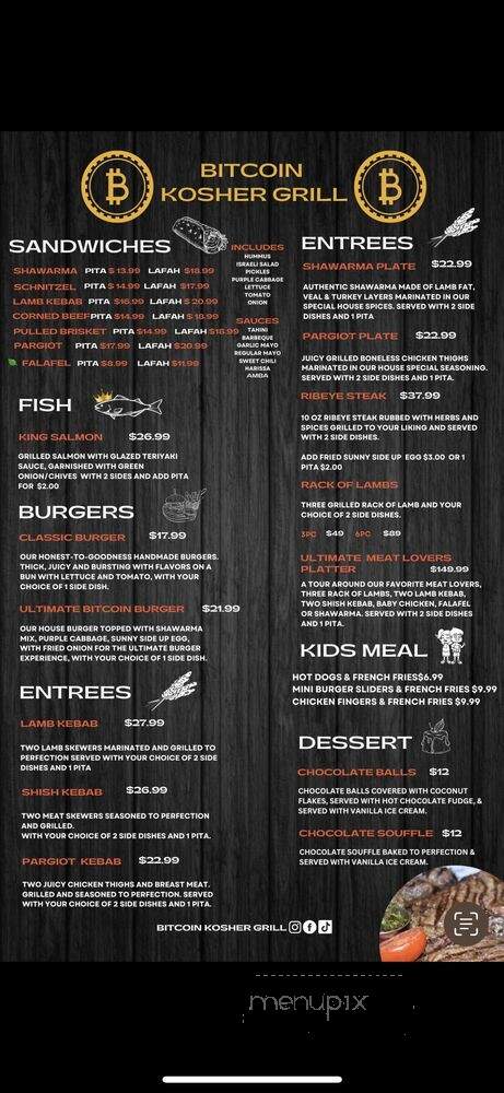 Bitcoin Grill - Denver, CO menu_pic