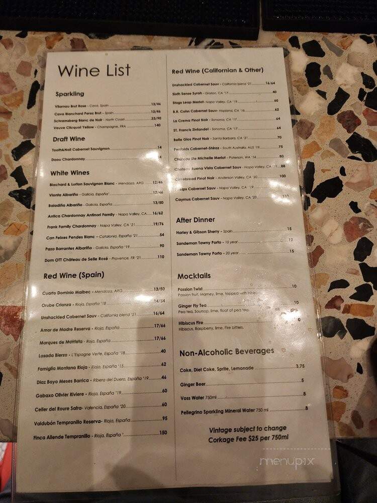 Vida Tapas Y Cocteles - Mountain View, CA menu_pic