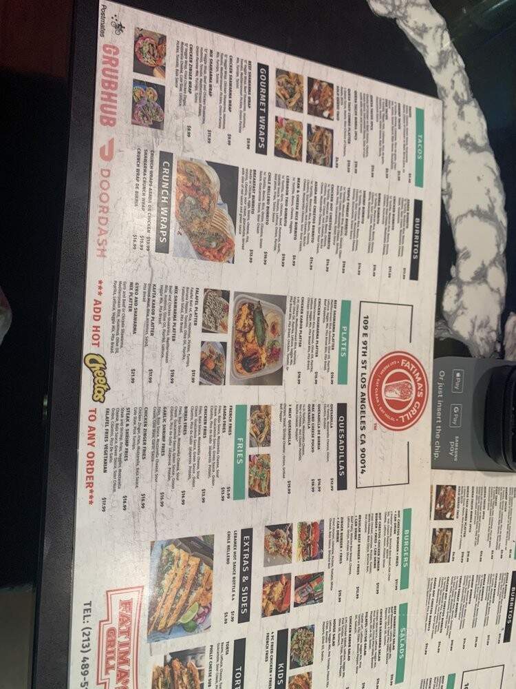 Fatimas Grill - Los Angeles, CA menu_pic