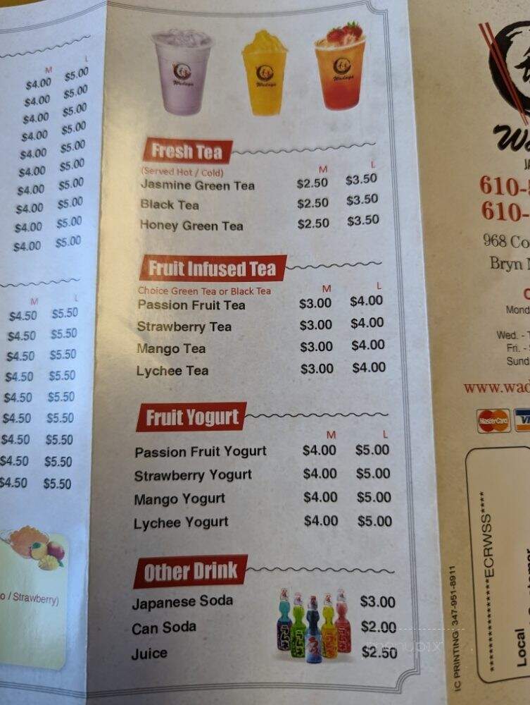 Wadaya - Bryn Mawr, PA menu_pic